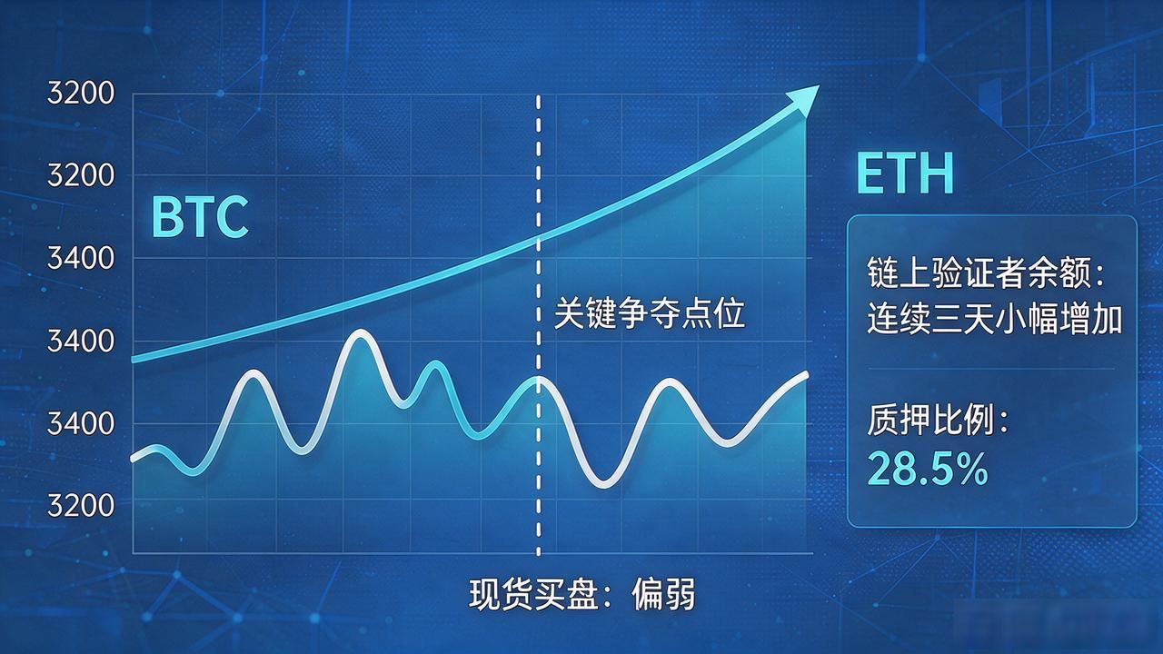 BTC ETH缩量震荡行情分析_以太坊质押比例维持高位_数字货币今日行情消息