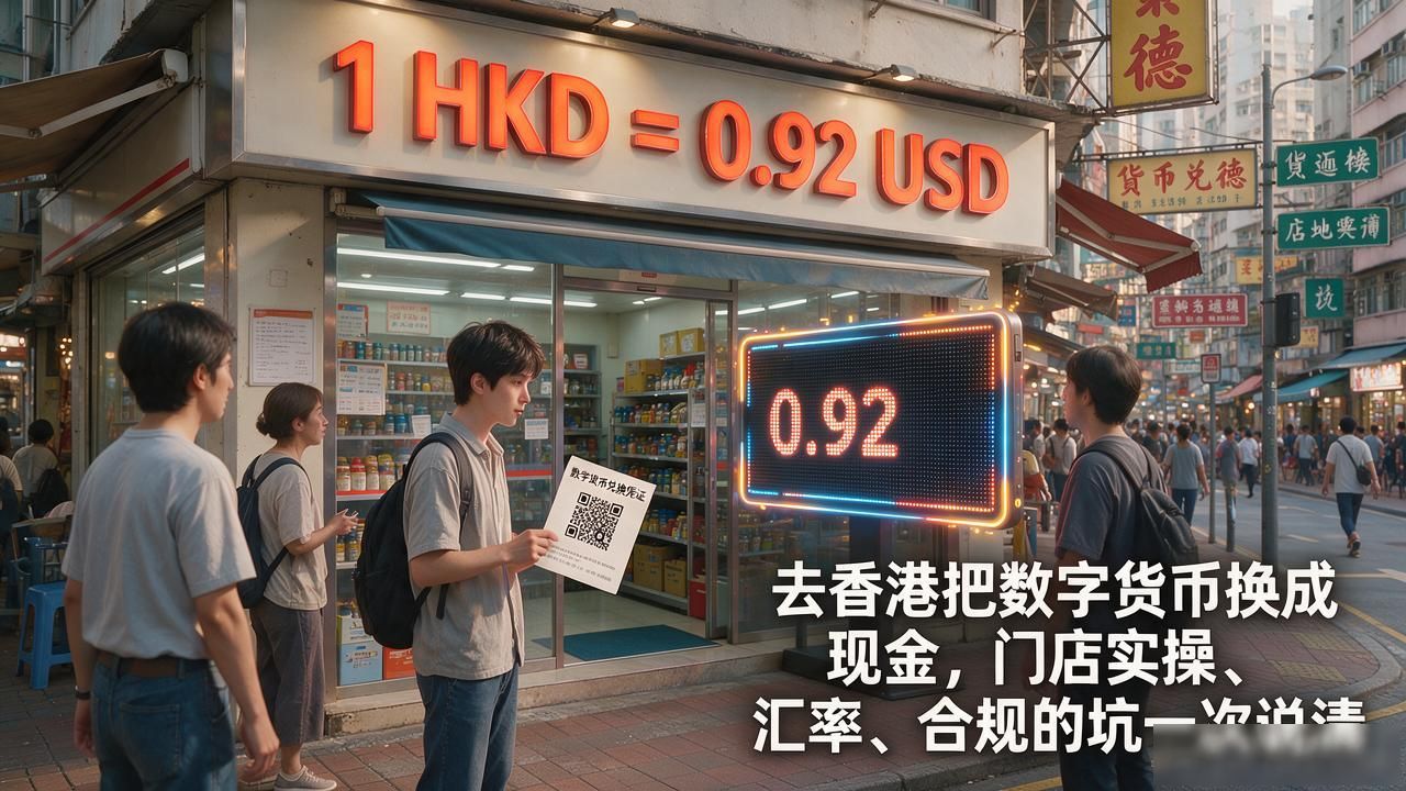 去香港把数字货币换成现金，门店实操、汇率、合规的坑一次说清
