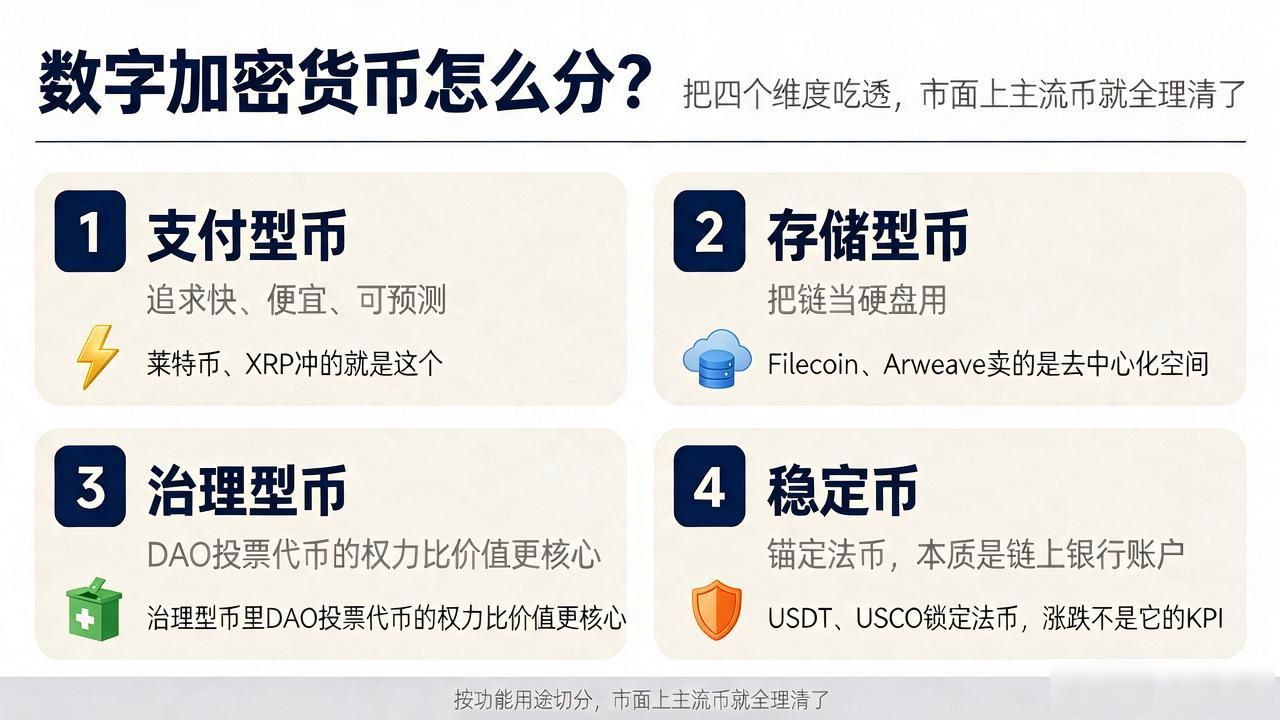 数字加密货币怎么分？把四个维度吃透，市面上主流币就全理清了
