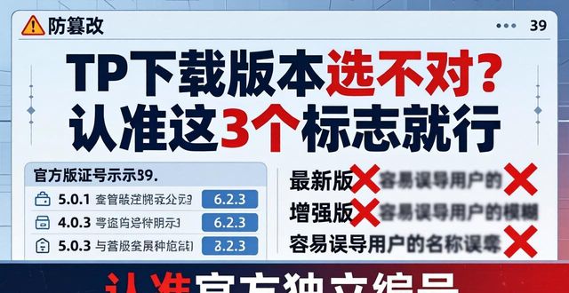 TP下载版本选不对？认准这3个标志就行